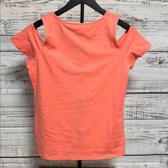 NWT Michael Kors Vibrant grapefruit Cold Shoulder Top - Picture 4 of 4